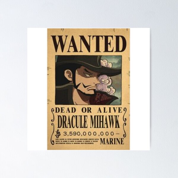 Item preview, one piece wanted Dracule Mihawk designed and sold by Ethan logopro.