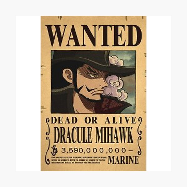 Item preview, one piece wanted Dracule Mihawk designed and sold by Ethan logopro.
