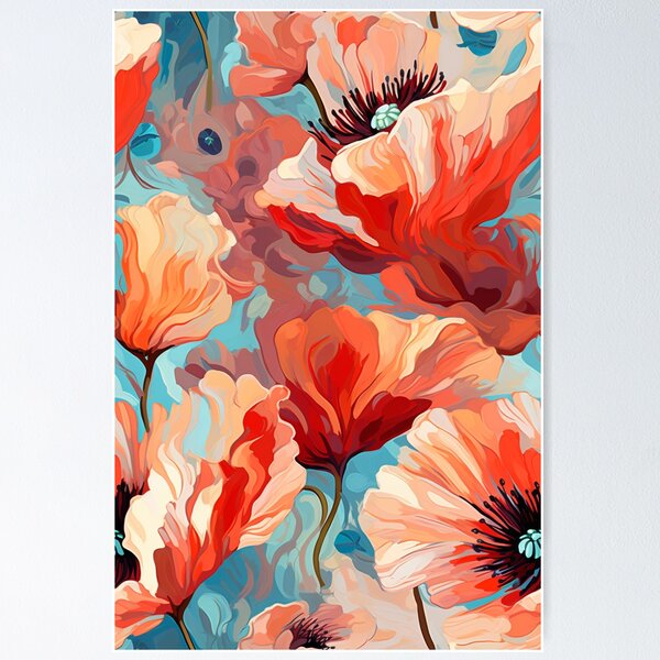 Item preview, “Poppies in Full Bloom: A Floral Extravaganza” designed and sold by TheFrenchVegan.