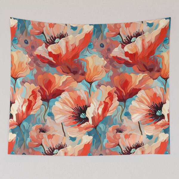 Item preview, “Poppies in Full Bloom: A Floral Extravaganza” designed and sold by TheFrenchVegan.