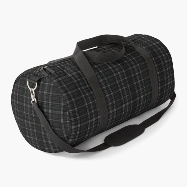 Black campbell clan tartan Duffle Bag
