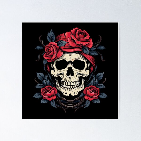 Item preview, Creepy Rose Skull Vector designed and sold by eyestetix.
