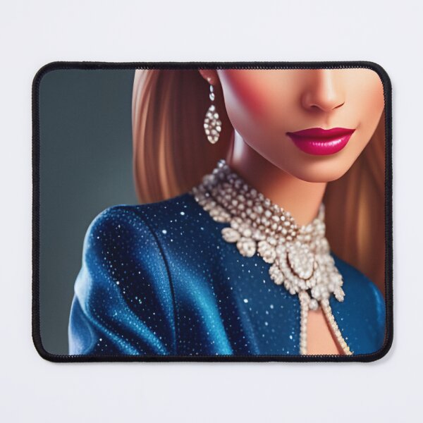 Item preview, Beautiful Blonde Fashion Doll in Blue Dress - AI Art Portrait designed and sold by stine1.