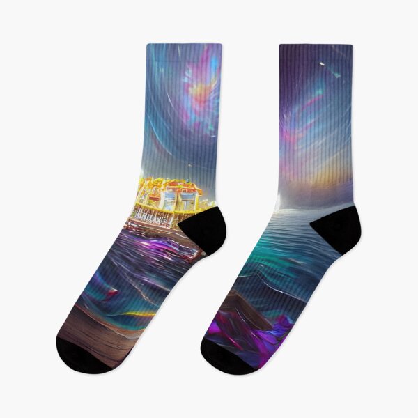 Item preview, Cosmic Santa Monica Pier AI created Digital Art designed and sold by stine1.