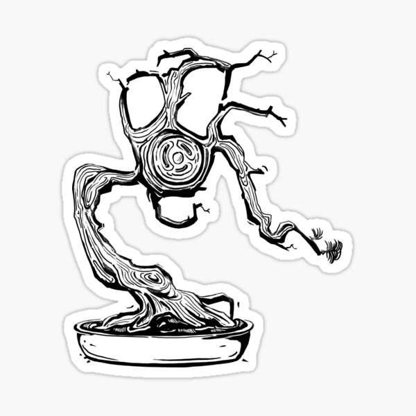 gas mask bonsai Sticker