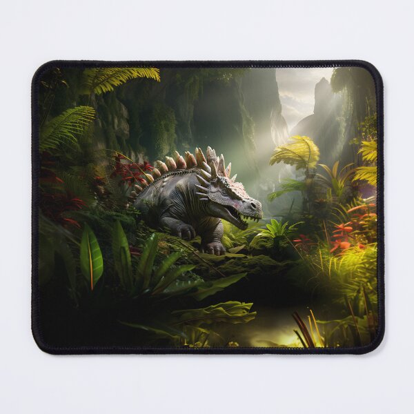 Item preview, Stegosaurus in the Jungle - A primeval and awe-inspiring jungle scene designed and sold by Jackflash2023.