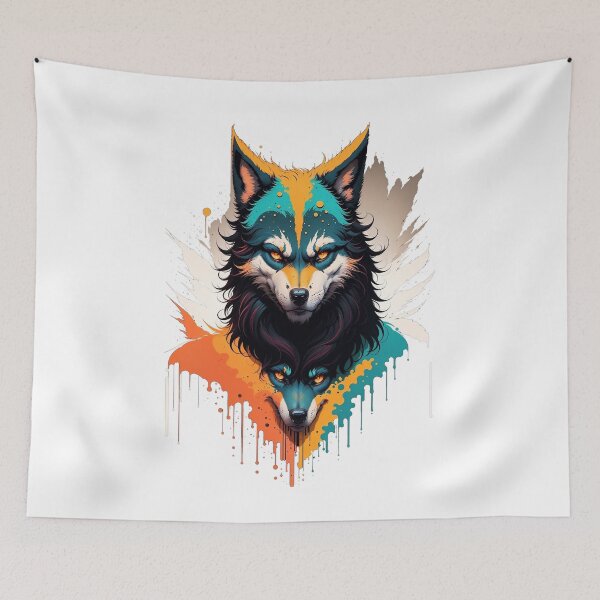 Item preview, Wolf Totem graphics illustration designed and sold by khaq.