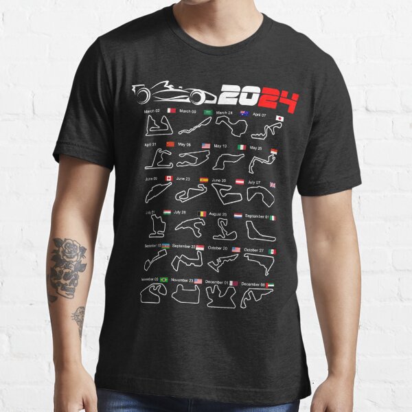Calendar Formula race cars 2024 circuits Essential T-Shirt