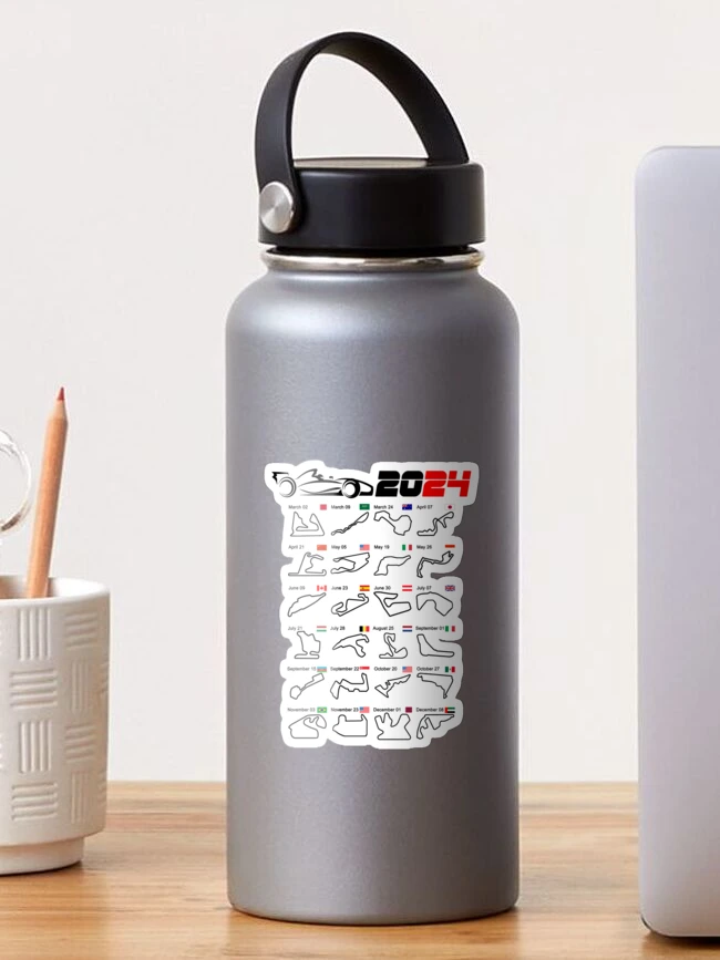 NEW F1 Inspired 2024 Track Calendar Name Thermal Water Bottle