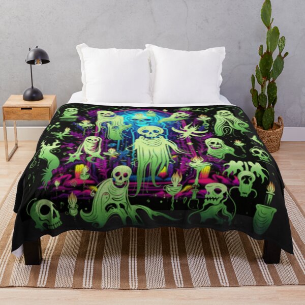 Item preview, Neon Green Skull Halloween Pattern - Spooky and Vibrant Design designed and sold by TEEJAMBOREE.