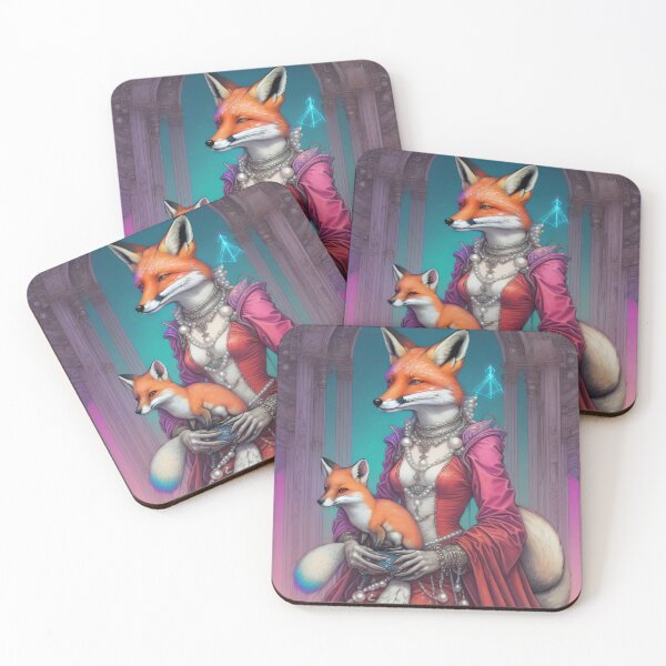 Item preview, A royal fox in a red dress designed and sold by Amitbasri.