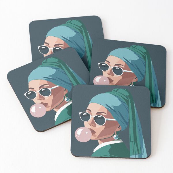 Item preview, Bubblegum Chic: The Vermeer Vibe - Girl with pearl earring remake designed and sold by EmeraldeaArt.
