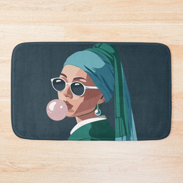Item preview, Bubblegum Chic: The Vermeer Vibe - Girl with pearl earring remake designed and sold by EmeraldeaArt.