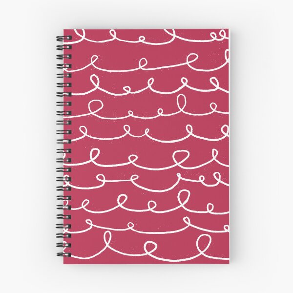 Item preview, playful lines with loops -illegible hand writing - on viva magenta red designed and sold by RenattaZare.