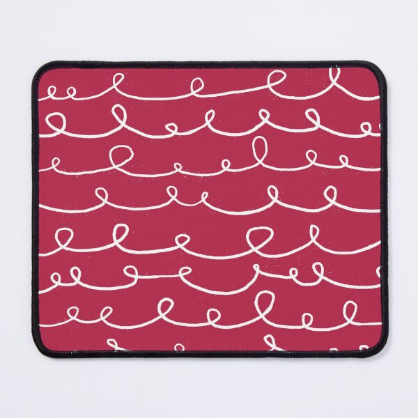 Item preview, playful lines with loops -illegible hand writing - on viva magenta red designed and sold by RenattaZare.