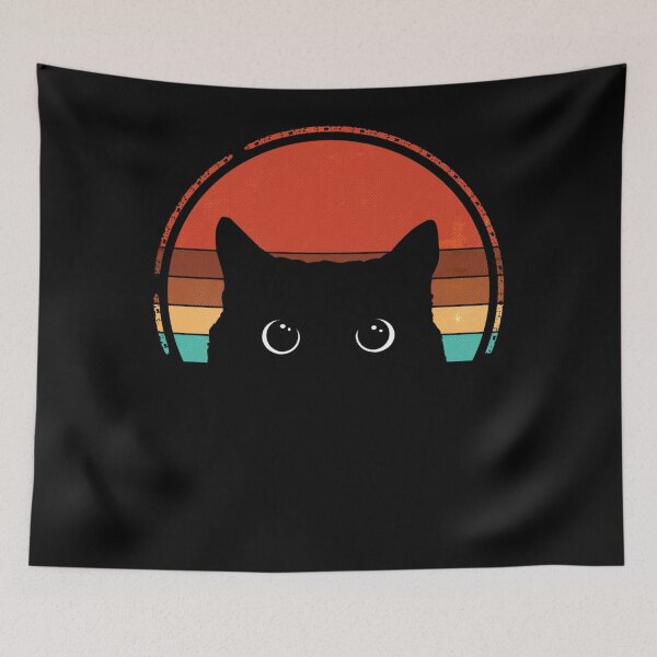 Item preview, Black Cat Peeking Sunset Vintage designed and sold by paaniartonnb.