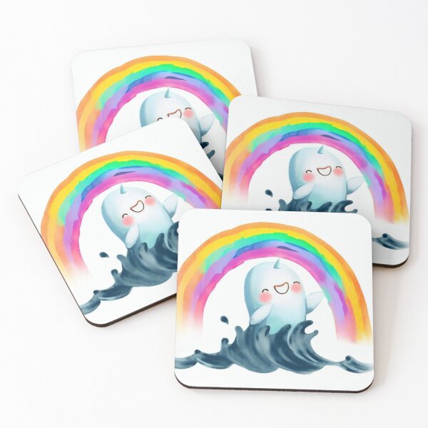 Item preview, Adorable Narwhal Rainbow Splash Design  designed and sold by PollyPositiveUK.
