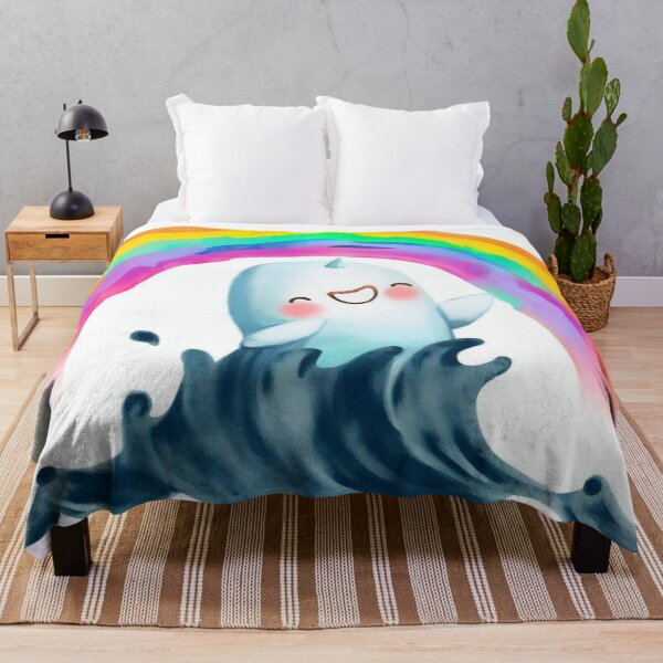 Item preview, Adorable Narwhal Rainbow Splash Design designed and sold by PollyPositiveUK.