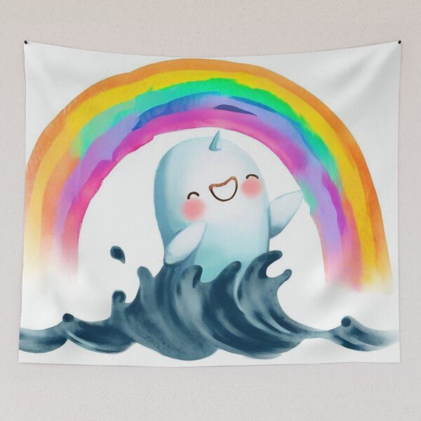 Item preview, Adorable Narwhal Rainbow Splash Design  designed and sold by PollyPositiveUK.