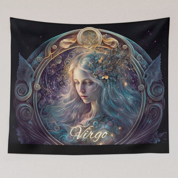 Item preview, Virgo Astrology Art: The Discerning Virgin and Mercury designed and sold by ieluxury.
