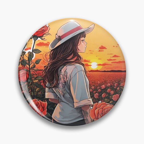 Item preview,  Tattooed Girl With Hat Watching Sunset over Roses Field designed and sold by Ridiculam Toga.