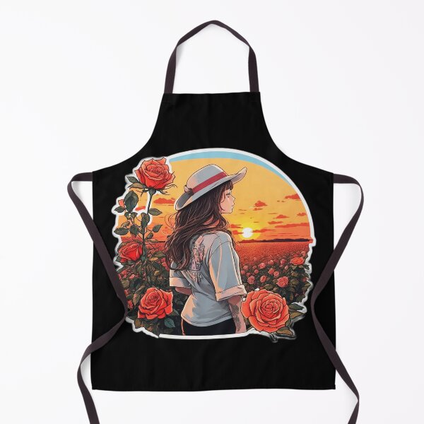 Item preview, Tattooed Girl With Hat Watching Sunset over Roses Field designed and sold by Ridiculam Toga.