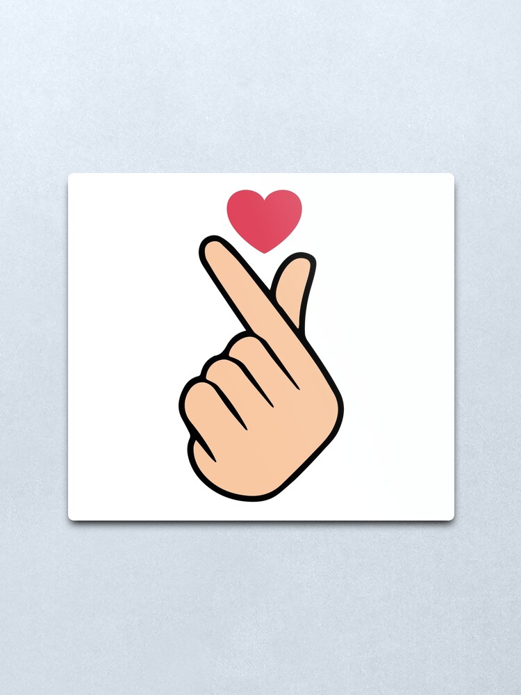 "K Pop Love Heart Hand Sign" Metal Print for Sale by trendspeaks