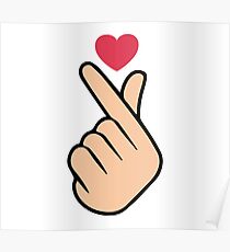 K Pop Love Heart Hand Sign Poster