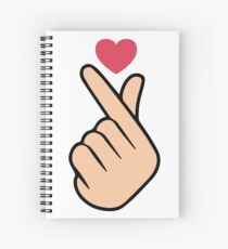 K Pop Love Heart Hand Sign Spiral Notebook