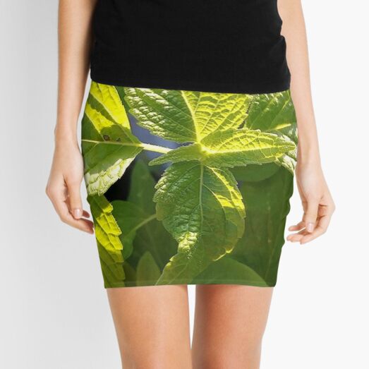 Green Flower Mini Skirt