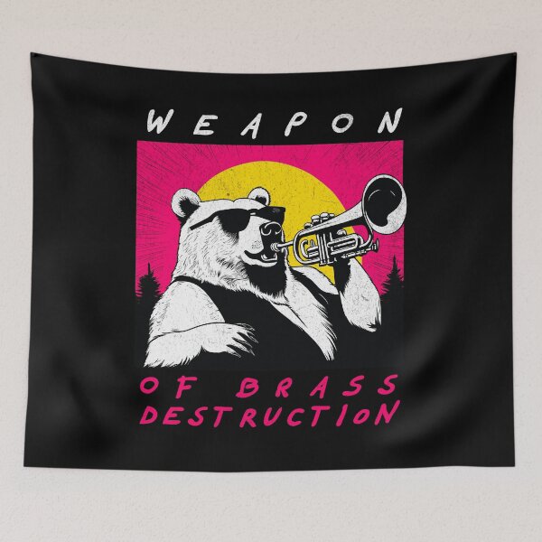Item preview, Weapon of Brass Destruction - Retro Bear designed and sold by Hugo Bloke.