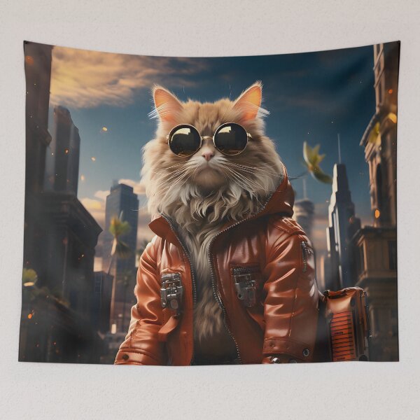 Item preview, Brutal cat with glasses designed and sold by oilidesing.