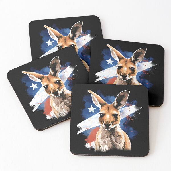 Item preview, Kangaroo with Australian Flag: Patriotic Art designed and sold by Rivanes.