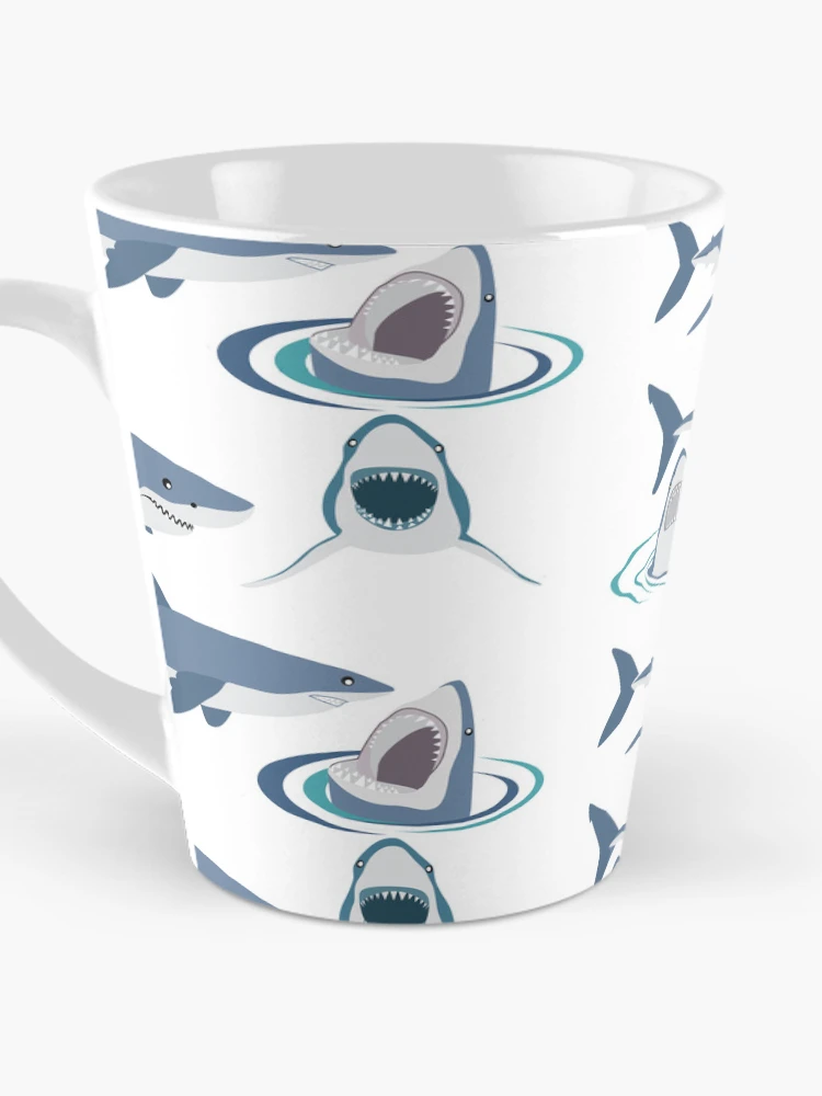 Thumbnail 3 of 4, Coffee Mug, Sharks Pattern Sticker Set - Redbubble Sticker designed and sold by bluehatgraphics.