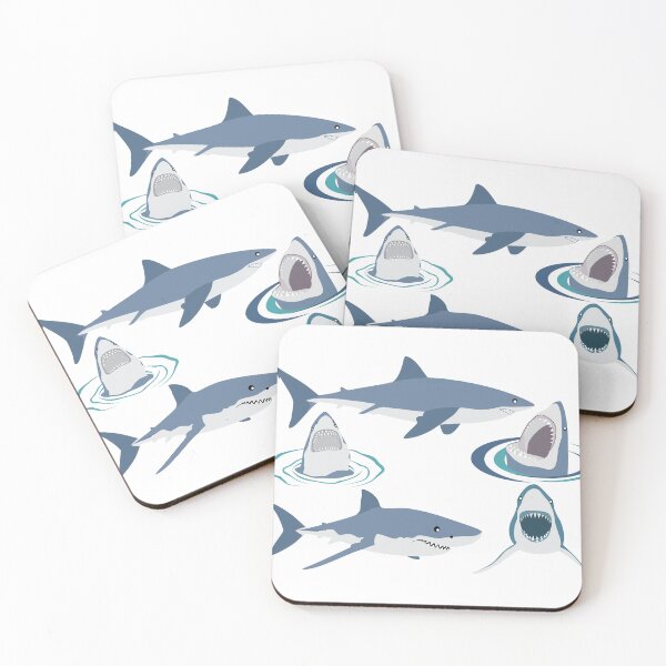 Item preview, Sharks Pattern Sticker Set - Redbubble Sticker designed and sold by bluehatgraphics.