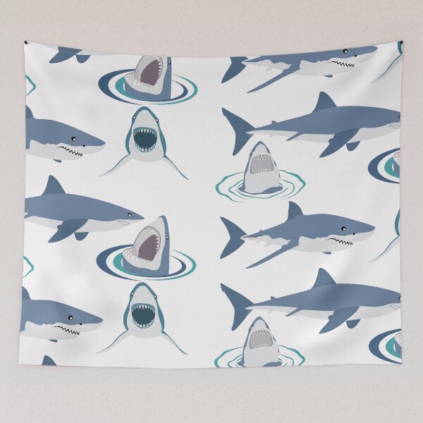 Item preview, Sharks Pattern Sticker Set - Redbubble Sticker designed and sold by bluehatgraphics.