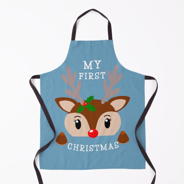 Item preview, My first christmas cute x-mas reindeer with holly and red nose like Rudolph designed and sold by Lady-Frost.