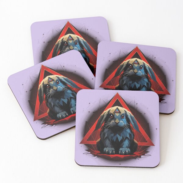 Item preview, Illuminati Bunny - Red & Blue designed and sold by MyBunnyverse.