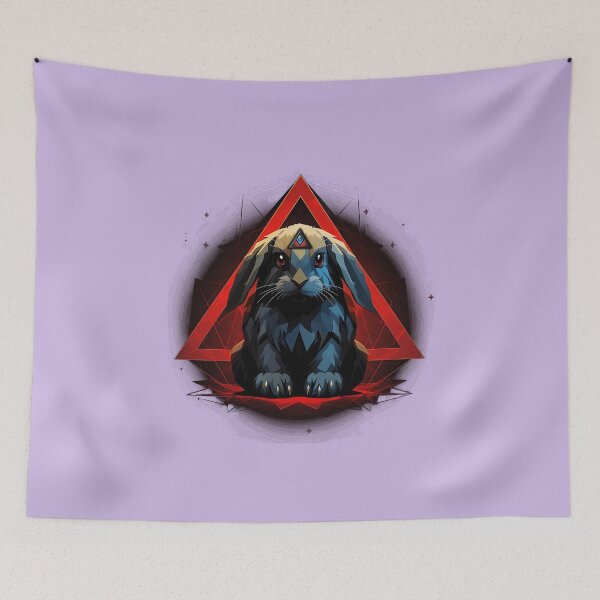 Item preview, Illuminati Bunny - Red & Blue designed and sold by MyBunnyverse.