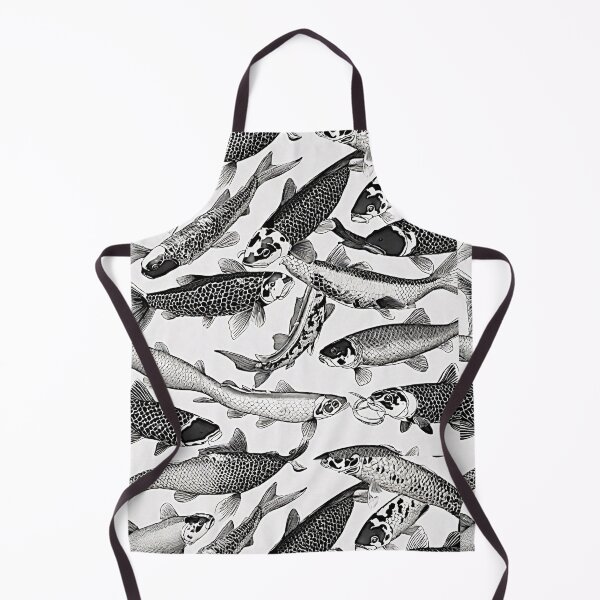 Item preview, The artwork feature exquisite ink lines, showcasing the graceful movement of koi fish in mesmerizing black and white colors. designed and sold by Best-Art-32.