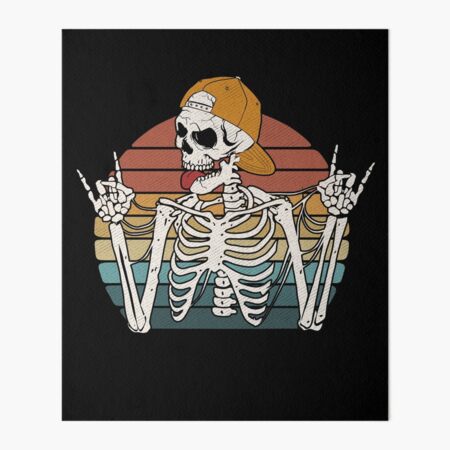 Rocker Skeleton Rock On Hand Funny Halloween Costume Vintage Skull