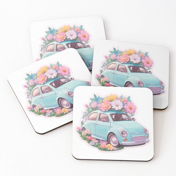 Item preview, Retro Car Fantasy Sticker: 3D Vector Art with Floral Splash and 4K Detail (68) designed and sold by WASjourney.