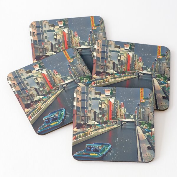 Item preview, Japan Osaka River Seafoil Landscape designed and sold by AgarutanPrint.