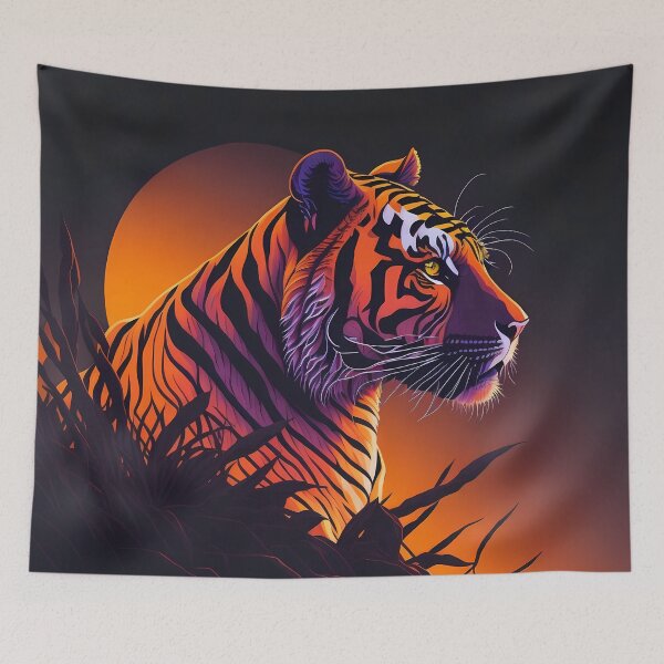 Item preview, The Tiger's Last Stand: A Sunset Portrait of the Endangered King of the Jungle designed and sold by deepakrode7.
