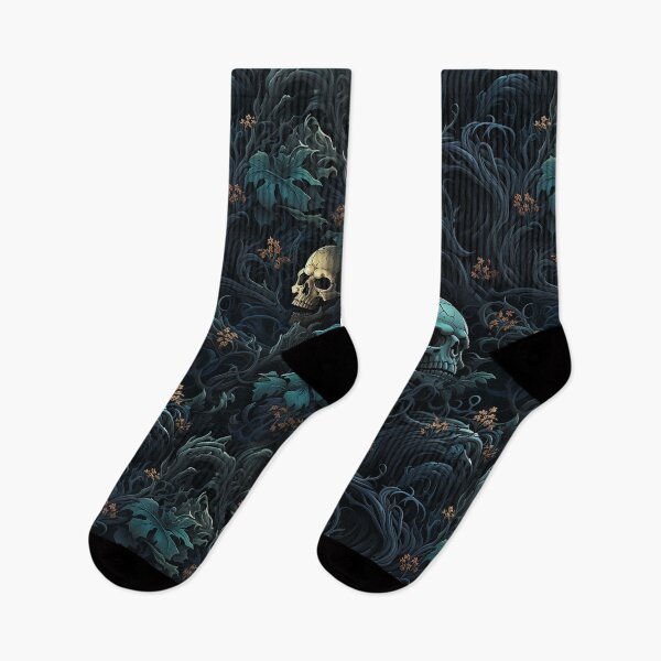 Item preview, Skulls and Brambles - Dark Gothic Art Print - Grim Decor designed and sold by FuroAI.