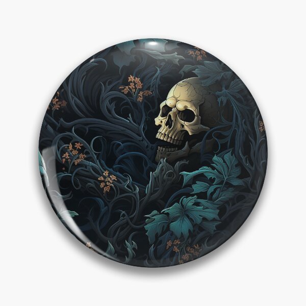 Item preview, Skulls and Brambles - Dark Gothic Art Print - Grim Decor designed and sold by FuroAI.