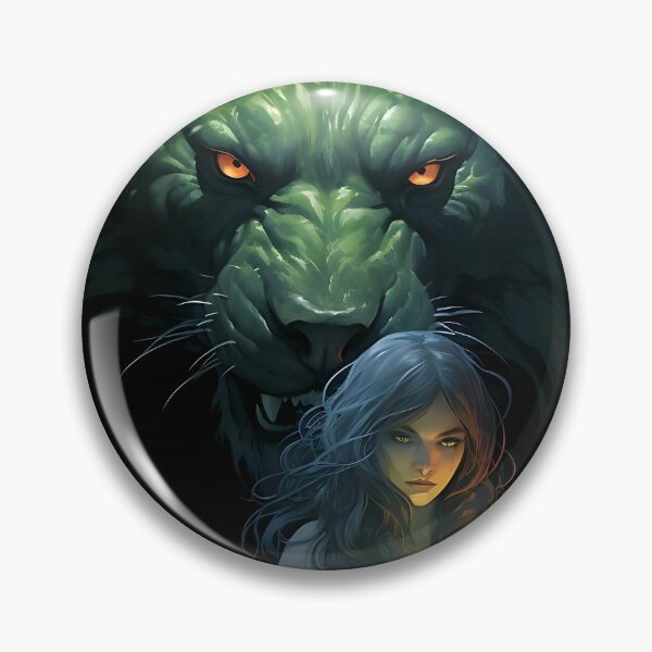 Item preview, Enchanted Companions: Woman, Green Wolf and Green Empire designed and sold by ArrangedDesigns.