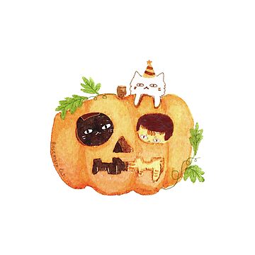 Artwork thumbnail, Cats in Halloween Pumpkins by Rosemary-Cat
