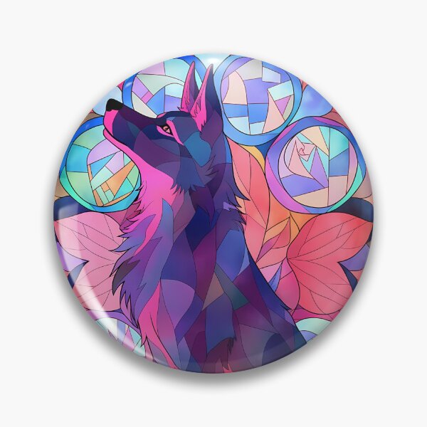 Item preview, Colorful Stained Glass Wolfdog designed and sold by octoboobs.