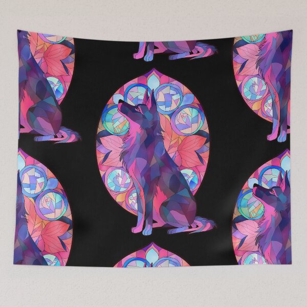 Item preview, Colorful Stained Glass Wolfdog designed and sold by octoboobs.